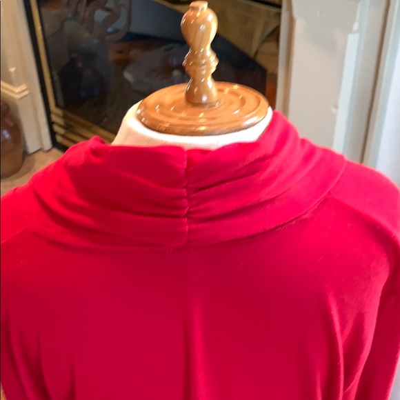 🌻JM Collection w/Ruched Sleeve Petite Large Red - Picture 3 of 5